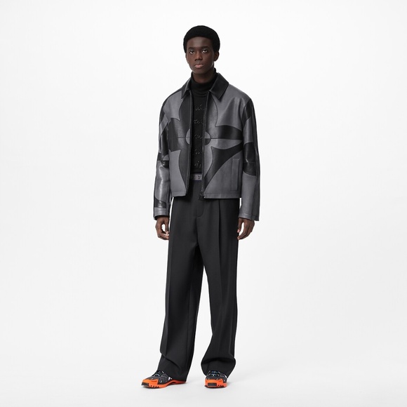 LOUIS VUITTON 2022 FLOWER PATCHWORK LEATHER JACKET - Picture 2 of 5